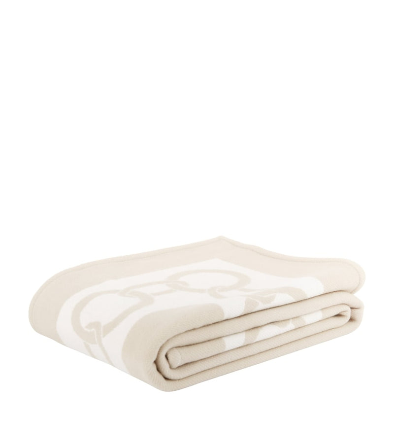 Frette Chains wool throw blanket 130x200cm, imported from the UK