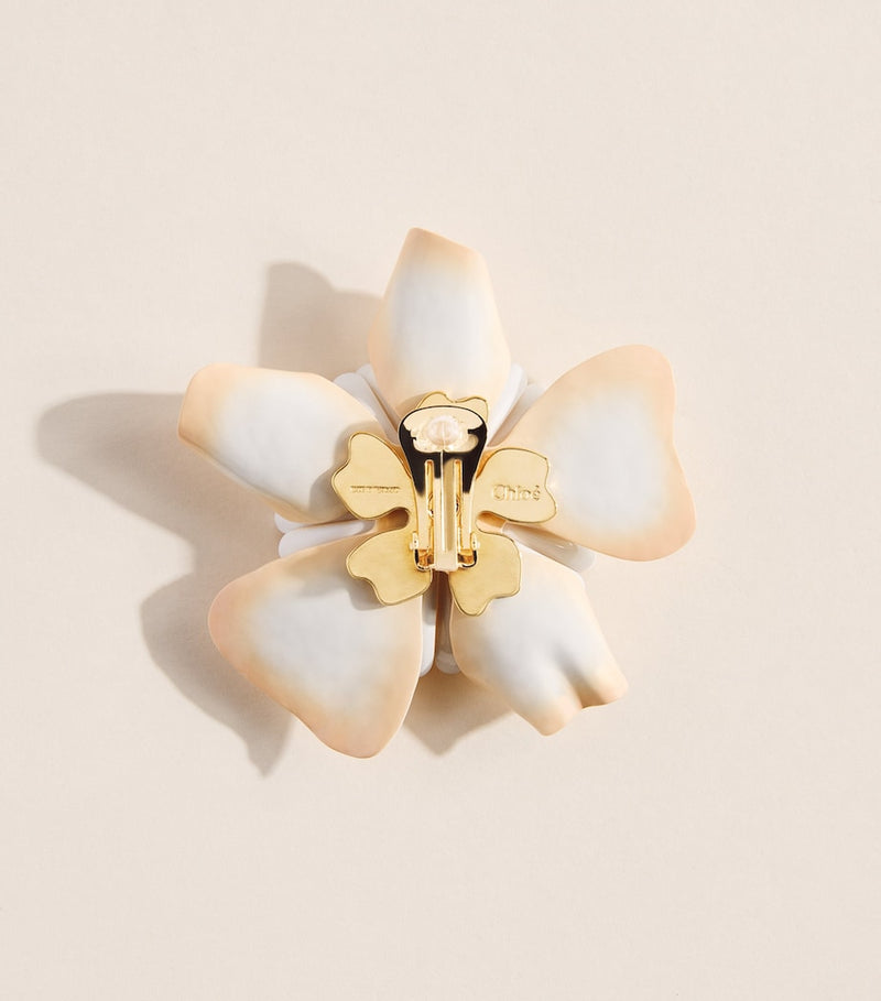 Chloé Bloom clip-on earrings floral design, imported from the UK