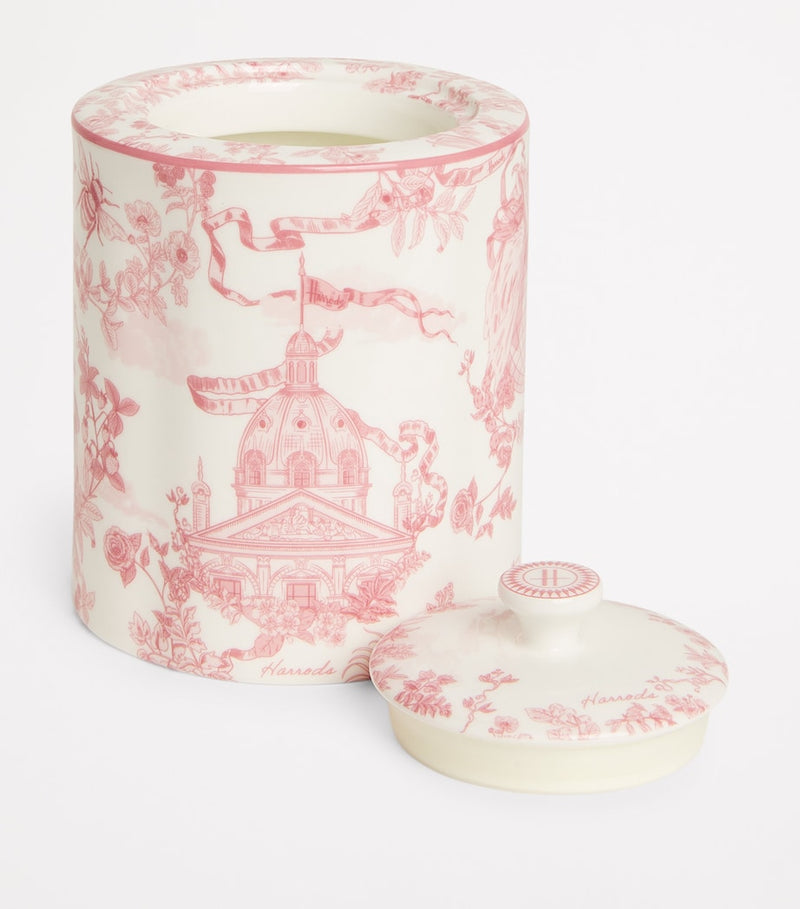 Harrods bone china Toile tea caddy - British product