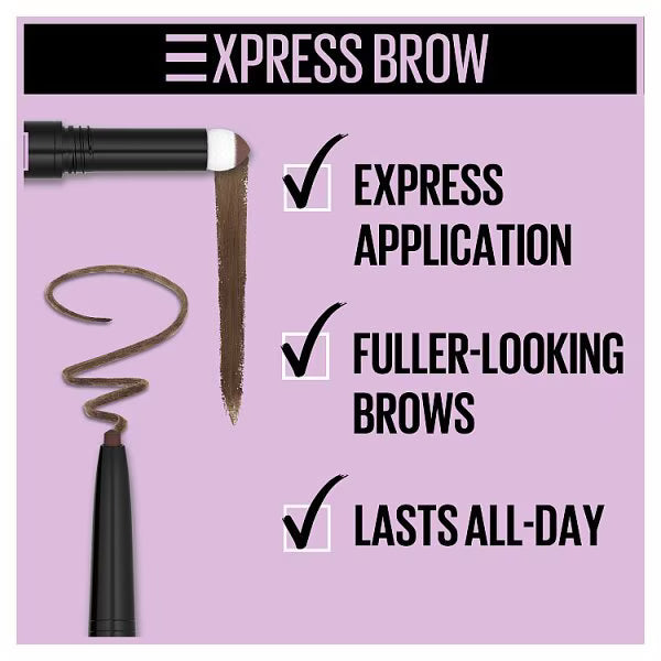 Maybelline eyebrow duo pencil powder Medium Brown, imported from the UK