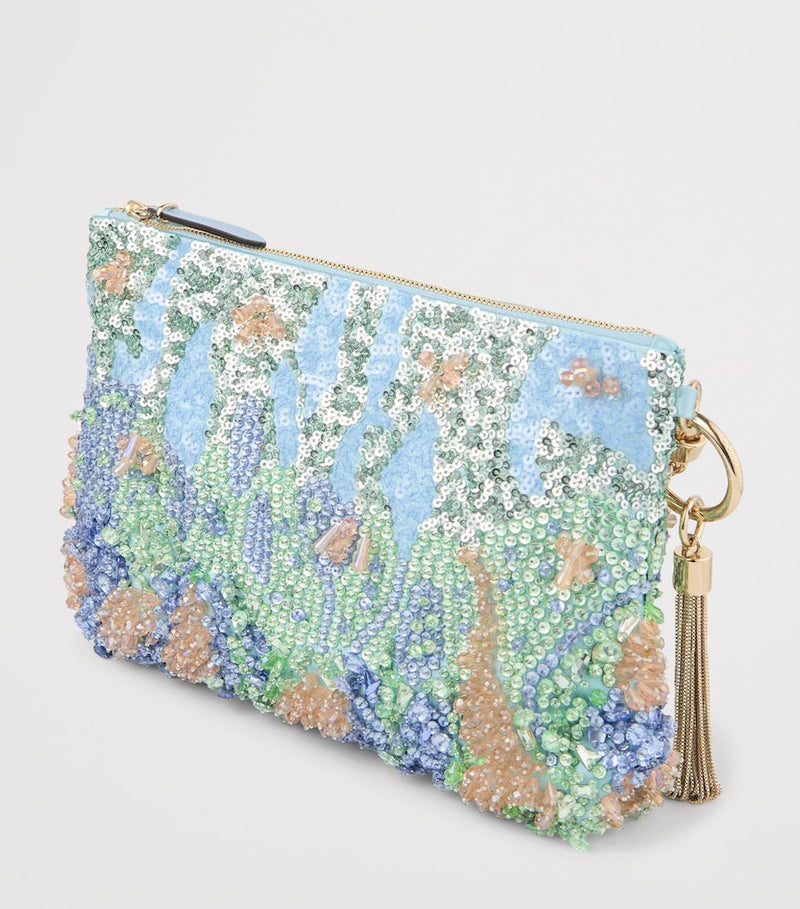 Jimmy Choo Callie satin embellished clutch bag, UK version