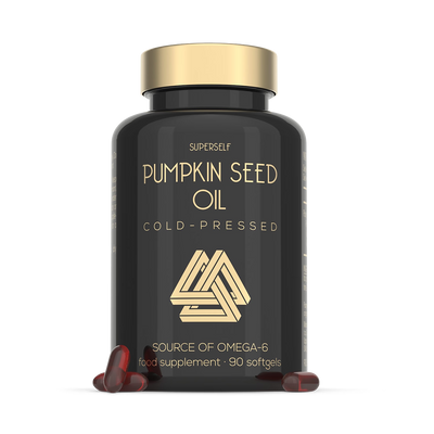 Holland & Barrett SuperSelf Pumpkin Seed Oil 3000mg Cold Pressed 90 Softgels- Buy online at McGrocer