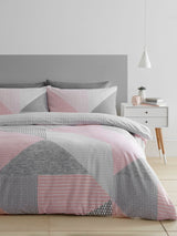 Catherine Lansfield Pink Larsson Geo Duvet Cover Set