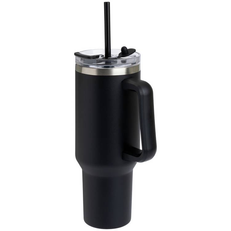Home black stainless steel travel coffee mug 1180ml - British product
