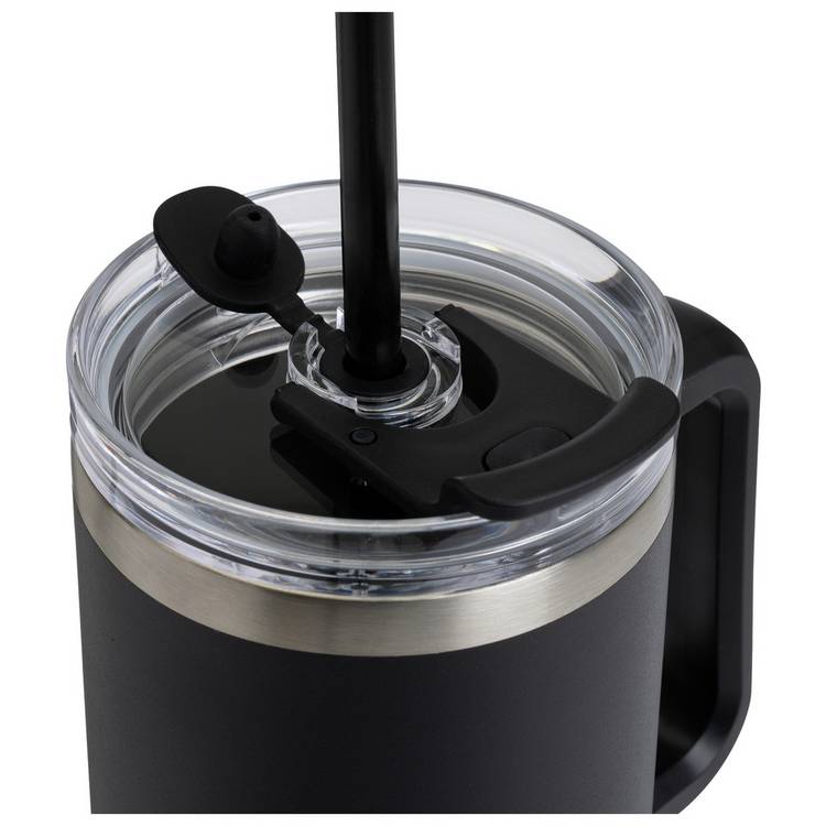 Home black stainless steel travel coffee mug 1180ml - British product