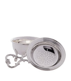 Greggio silver plated tea strainer with drip bowl, UK version