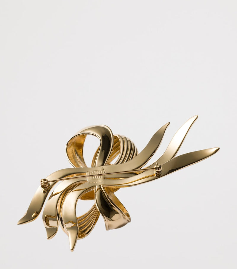 Miu Miu bow brooch gold-tone brass, UK version