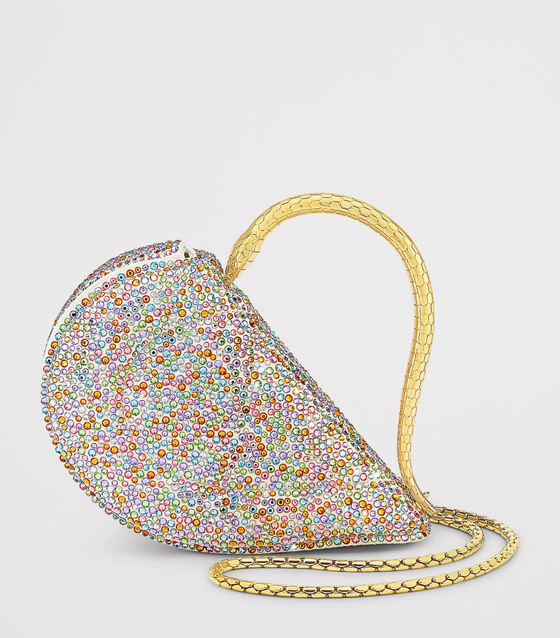 Bvlgari mini Serpenti Cuoricino top-handle bag with crystals, UK version