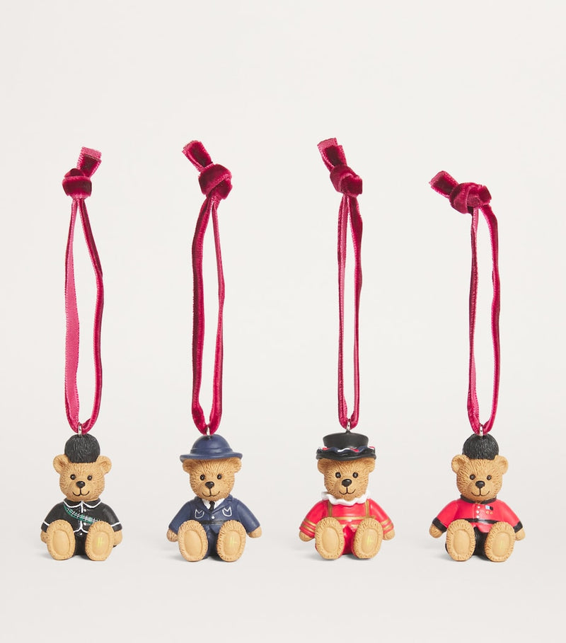 Harrods bear tree decorations set of 4, UK version