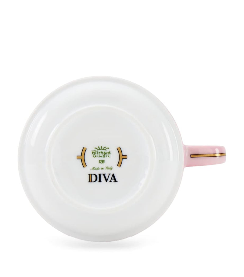 GINORI 1735 porcelain Colonna Diva Rosa teacup, UK version