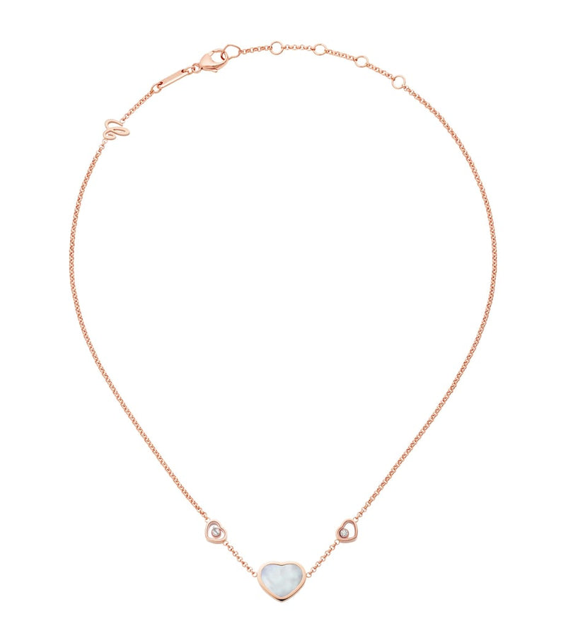 Chopard Happy Hearts rose gold mother-of-pearl diamonds necklace, imported from the UK