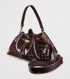 Jimmy Choo crocodile-effect leather cinch shoulder bag - British product