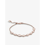 selfridges Monica Vinader Siren Bezel Gemstone 18ct Rose Gold Vermeil Chain Bracelet 18cm- Buy online at McGrocer