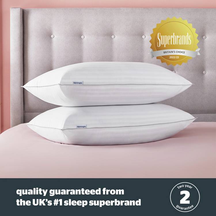 Silentnight medium pillow 2 pack L45x69cm (British brand)