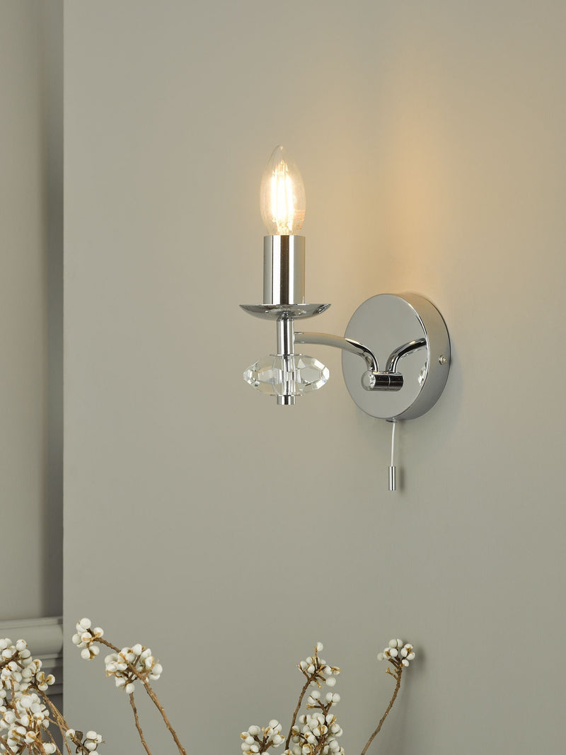 Dar Lighting Silver Oleana Wall Light - British product