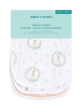 aden + anais pink muslin snap bibs 3 pack, imported from the UK