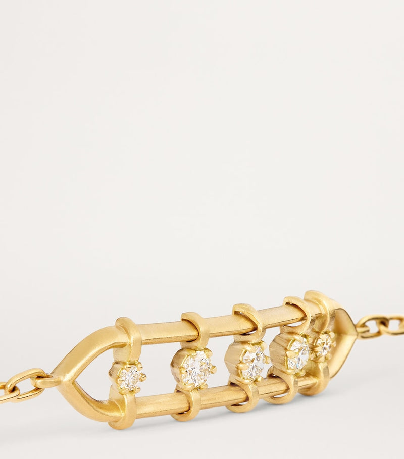 Jade Trau Penelope bracelet with yellow gold and diamonds, UK version
