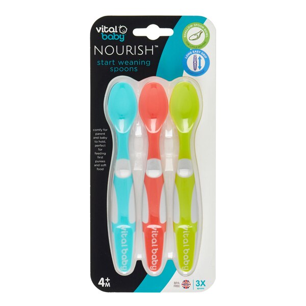Vital Baby Nourish Start Weaning Spoons 3PK GOODS Superdrug