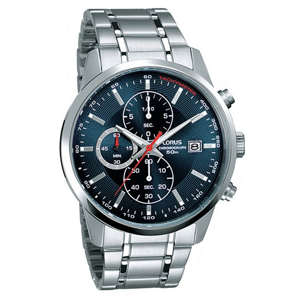 Lorus men's chronograph watch blue dial 38mm (British brand)