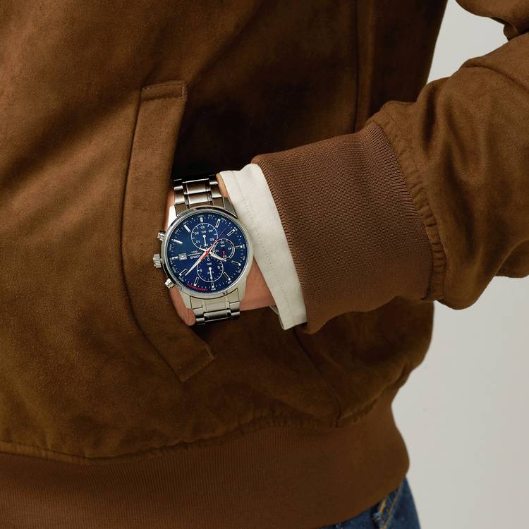 Lorus men's chronograph watch blue dial 38mm (British brand)