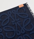 LOEWE double-faced Anagram scarf cotton wool silk 62x180cm (British brand)