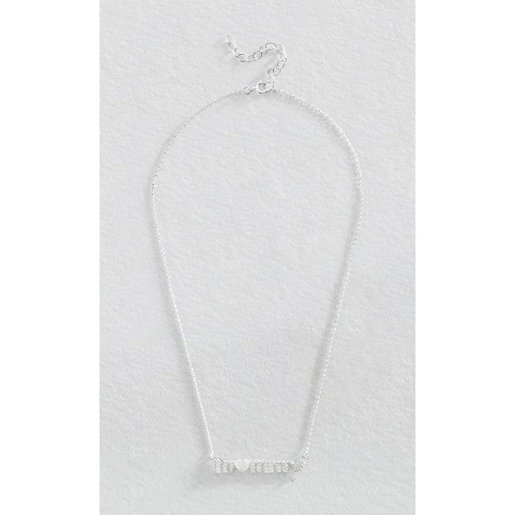 Revere sterling silver mommy necklace with cubic zirconia heart, UK version