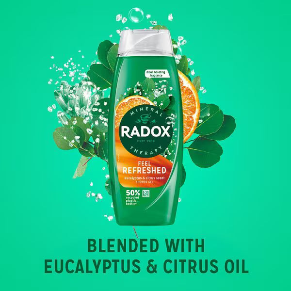 Radox Mineral Therapy Feel Refreshed shower gel 675ml, imported from the UK