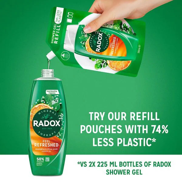 Radox Mineral Therapy Feel Refreshed shower gel 675ml, imported from the UK