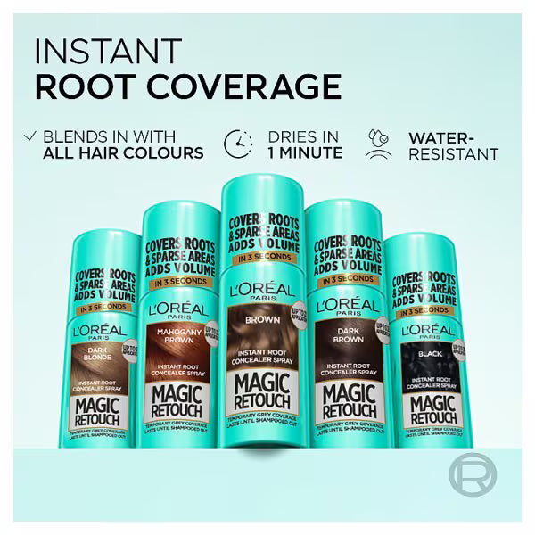 L'Oréal root concealer spray medium iced brown 75ml, imported from the UK