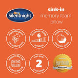 Silentnight Sink-In memory foam medium pillow 2-pack (British brand)