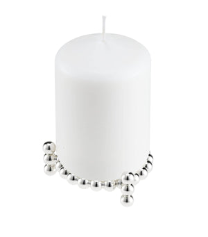 Decorative Candle with Silver-Plated Jewel Chain