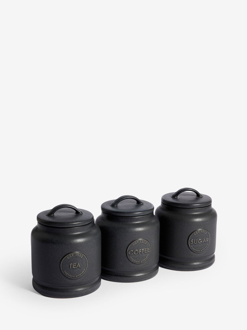 Black Country Badge set of 3 ceramic storage jars - British product