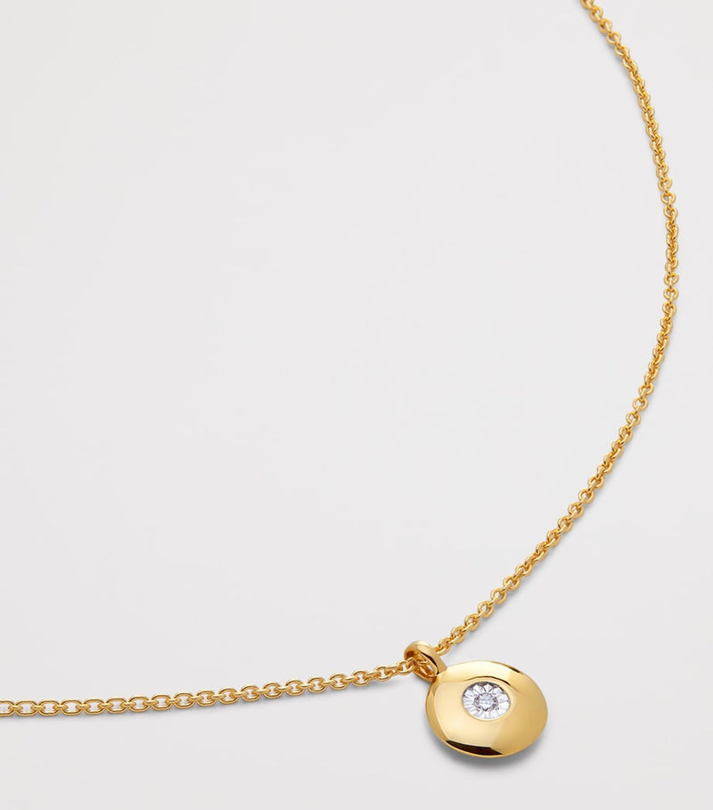 Monica Vinader gold vermeil diamond April birthstone necklace, imported from the UK