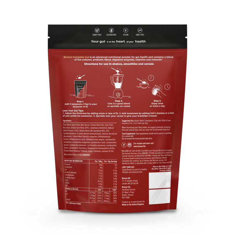 Biomel Complete Gut vanilla powder 450g - British product