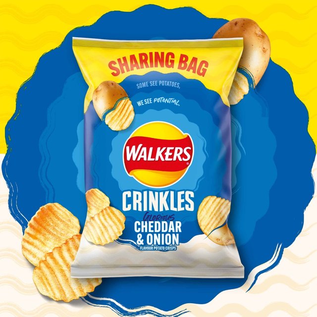 Walkers Crinkles Cheddar & Onion Sharing Bag Crisps 140g GOODS M&S
