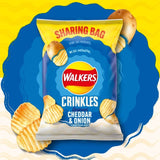 Walkers Crinkles Cheddar & Onion Sharing Bag Crisps 140g GOODS M&S