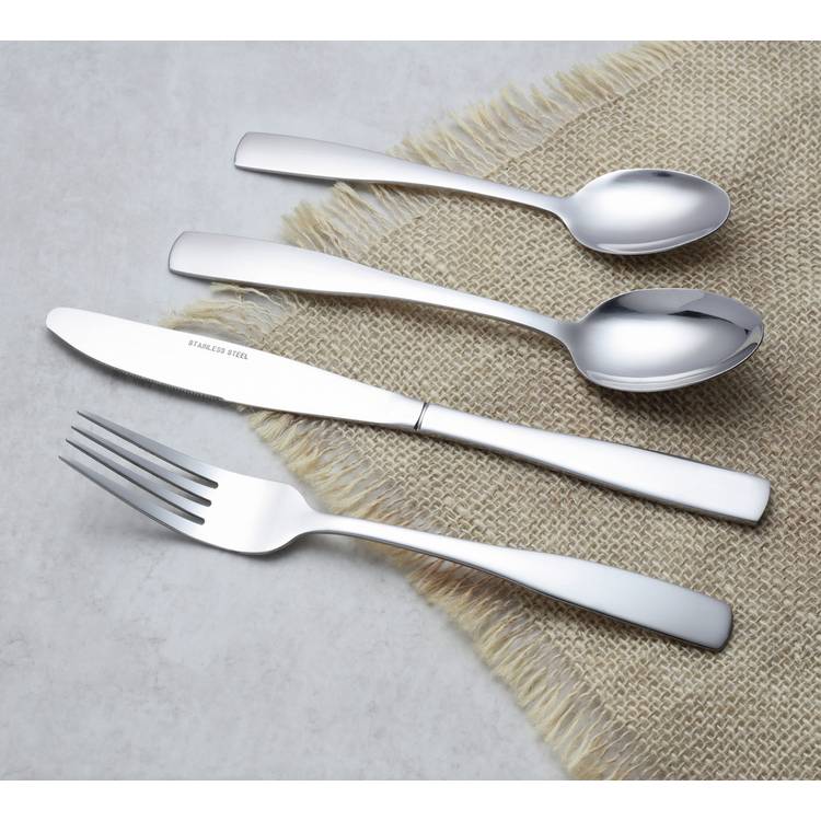 Argos Home stainless steel square cutlery set 16 piece, imported from the UK
