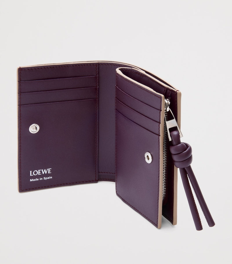 LOEWE Knot Wallet compact calfskin leather two-tone (British brand)