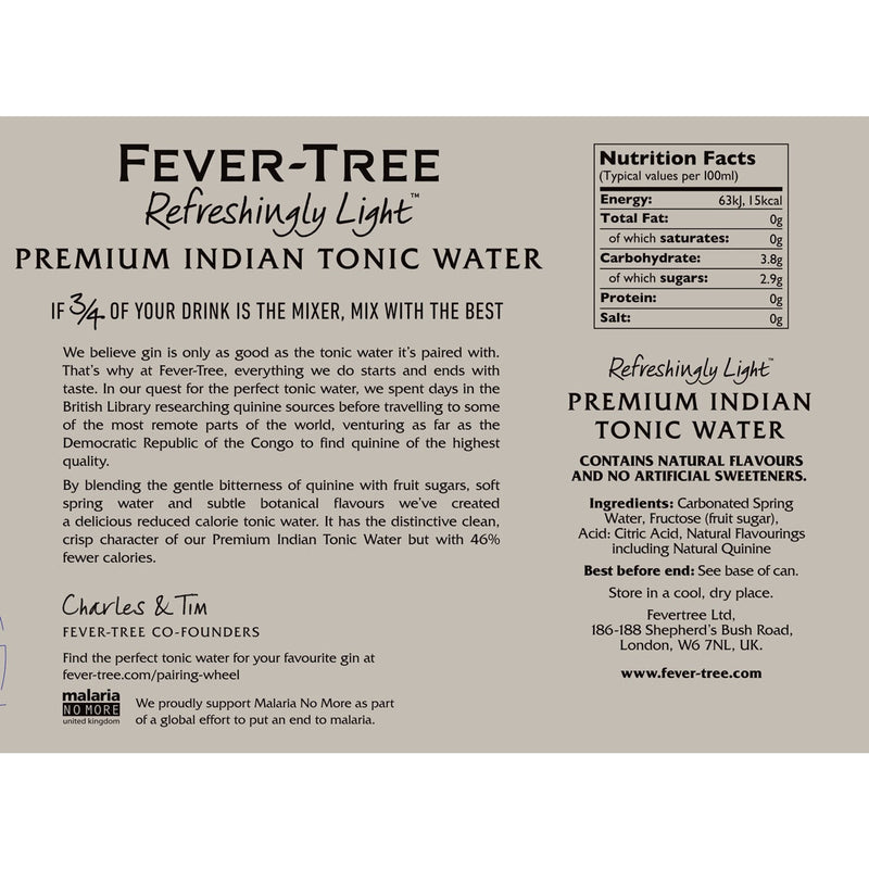Fever-Tree Light Tonic Water 30x150ml - British product