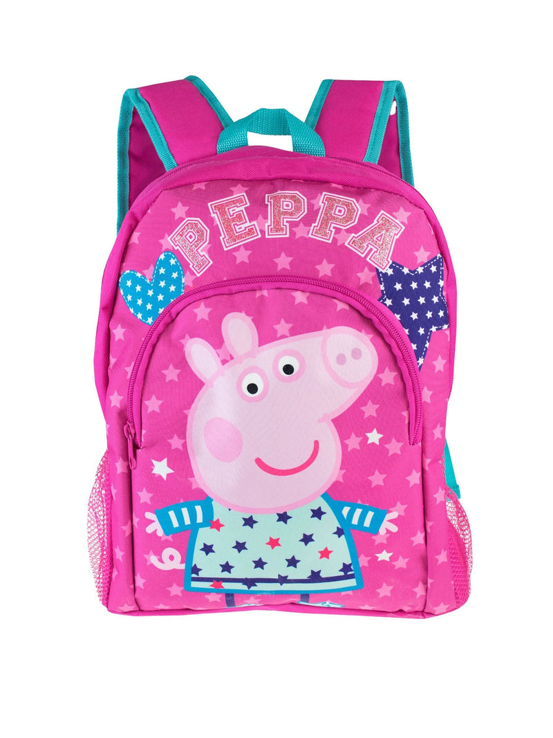 Peppa Pig pink backpack with hearts and stars (British brand)