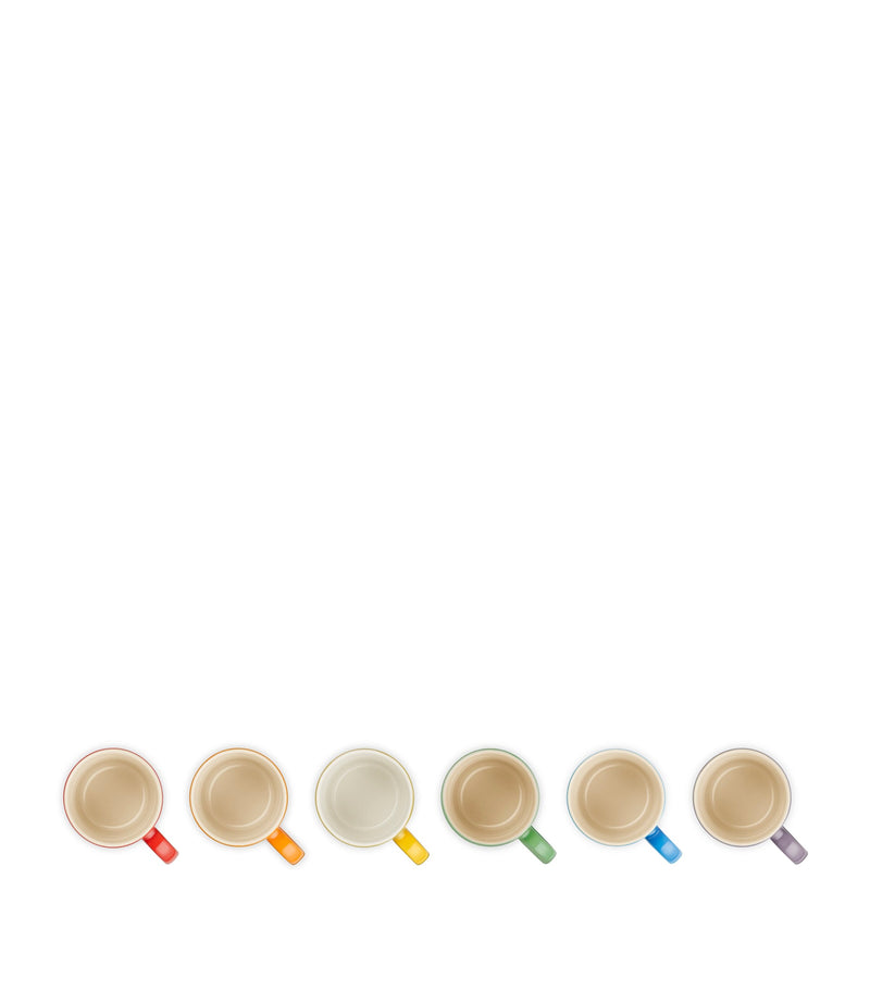 Le Creuset rainbow espresso mugs set of 6, UK version
