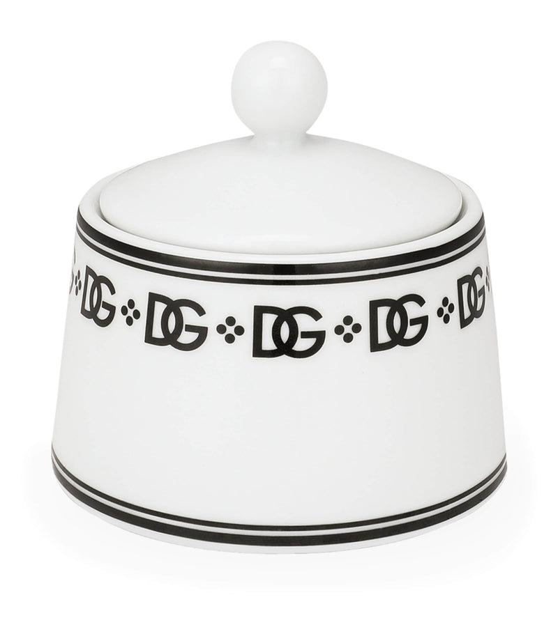 Dolce&Gabbana Casa porcelain sugar bowl with lid, 10cm diameter - British product