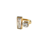 Luxe Tones Ember ring 18k gold plated with crystals, imported from the UK