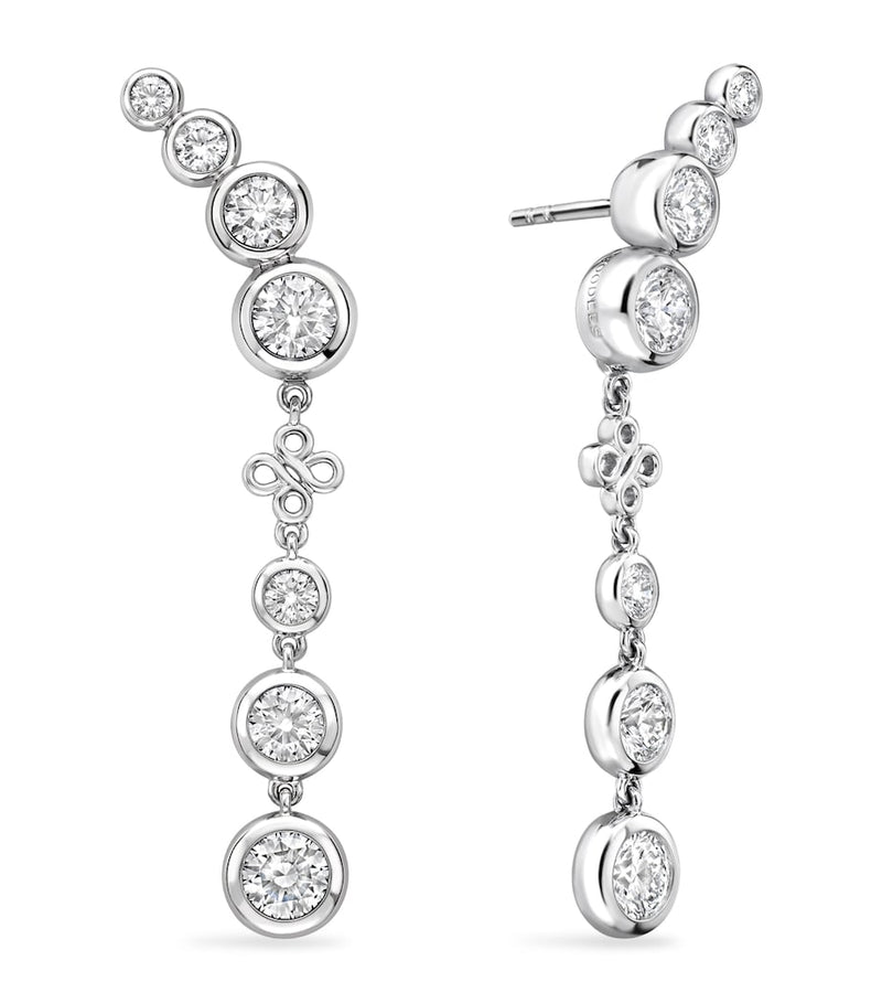 Boodles platinum diamond earrings Long Beach collection, imported from the UK