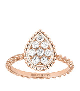 Harrods Boucheron Small Rose Gold and Diamond Serpent Bohème Motif Ring- Buy online at McGrocer