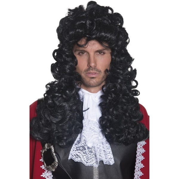 Smiffys pirate captain wig black long curly - British product