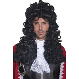 Smiffys pirate captain wig black long curly - British product