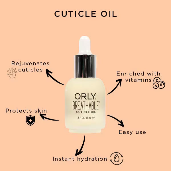 Orly Breathable Cuticle Oil 18ml, imported from the UK
