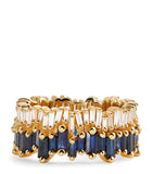Suzanne Kalan yellow gold diamond sapphire eternity band size 7.25 (British brand)