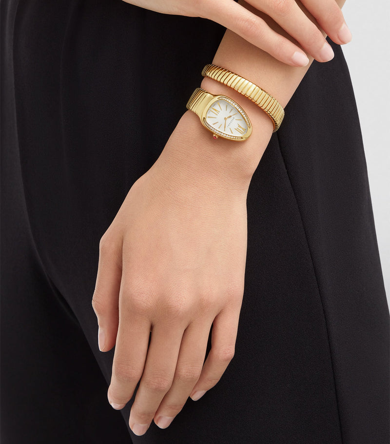 Bvlgari yellow gold diamond Serpenti Tubogas watch 35mm, imported from the UK